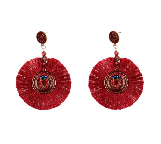 Aretes borla N.12 rojo x par (copia)