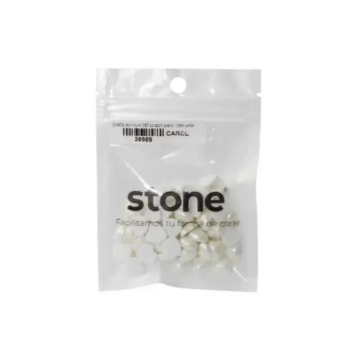 [30909] Acrilico K1057 corazon plano 10mm white pearl J1 x 60 unds