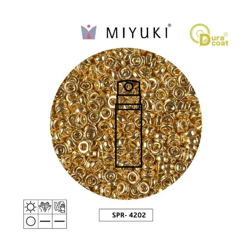 Miyuki spacer bead 3mm SPR4202 galvanized gold duracoat x 10g