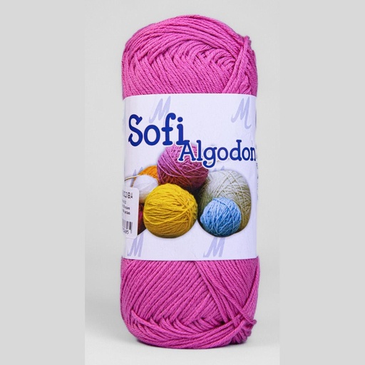 Ovillo lana amigurumi sofi 100% algodon 6060 rosado chicle x 100g